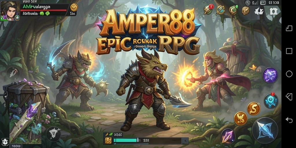 Tampilan utama gameplay RPG yang mendebarkan di AMPER88.