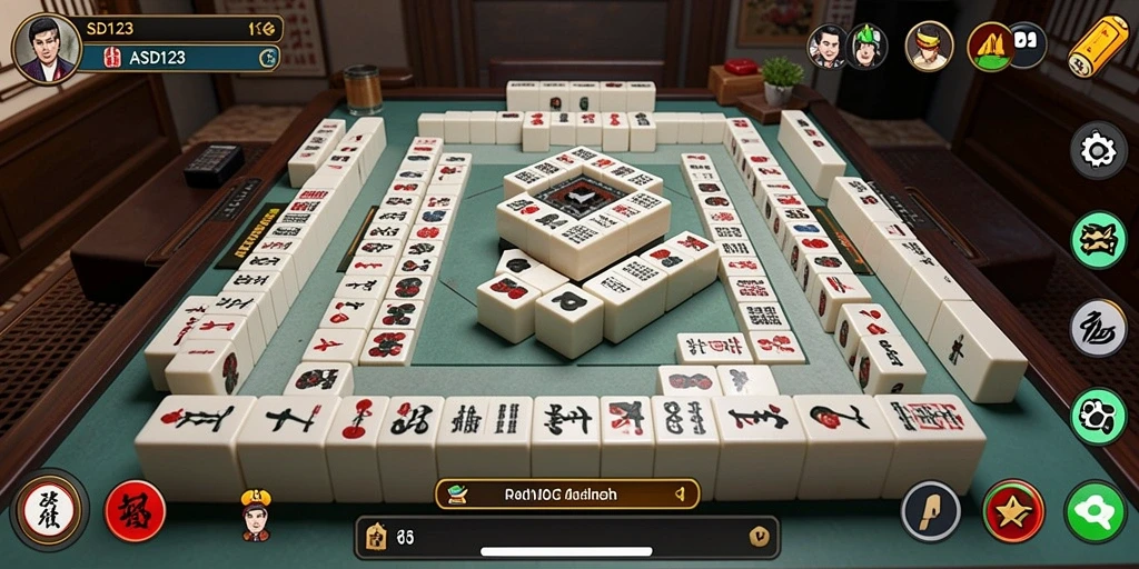 Screenshot permainan Mahjong ASD123 dengan tampilan yang menarik.