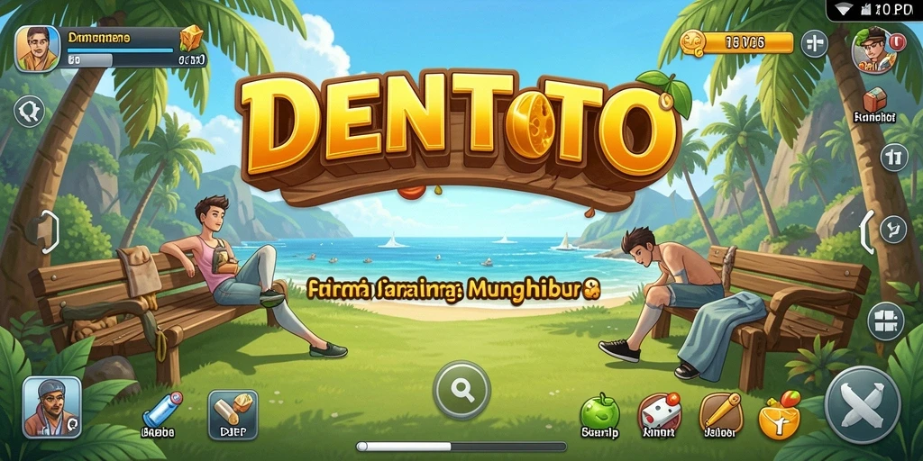 Screenshot gameplay DENTOTO menampilkan tantangan yang seru dan warna cerah.