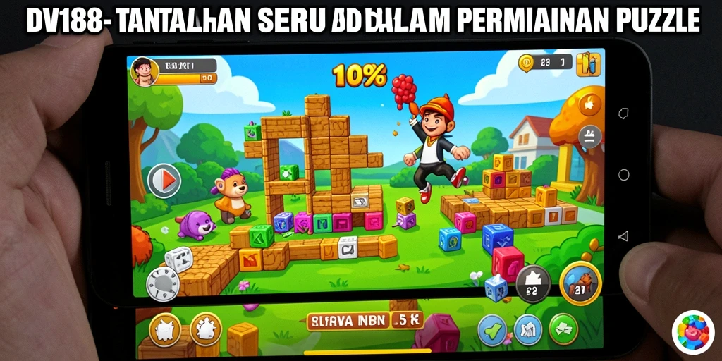 Tampilan antarmuka permainan puzzle DV188 yang menarik dan penuh warna.