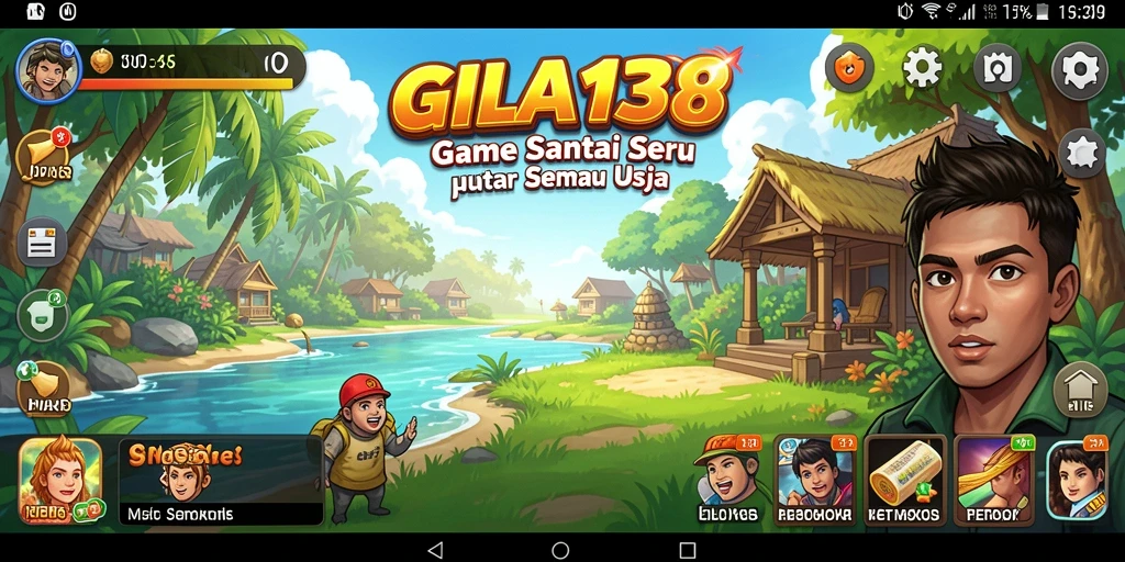 Tampilan gameplay GILA138 yang ceria dan penuh warna.