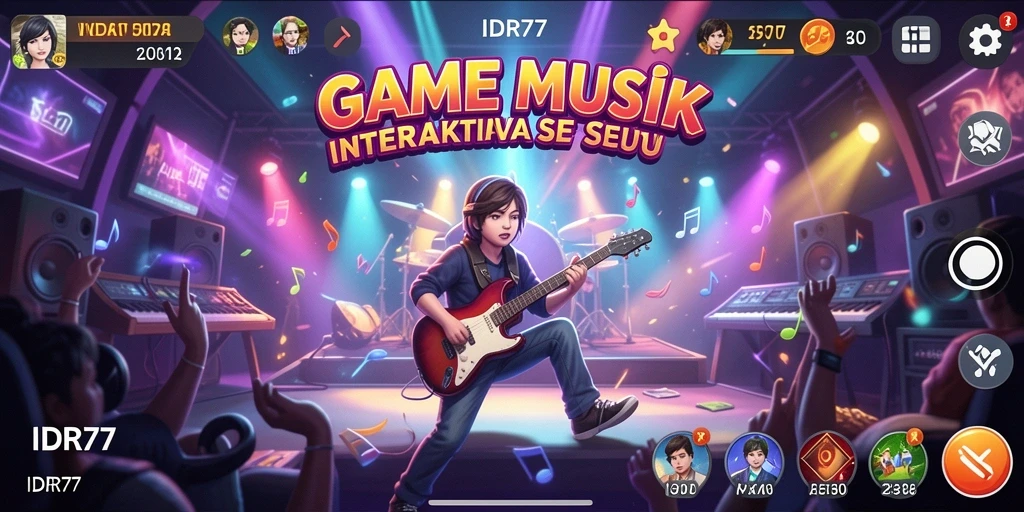 Screenshot gameplay IDR77 menampilkan momen seru saat bermain musik.