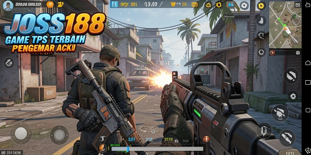 Screenshot JOSS188 menampilkan aksi intense dalam gameplay TPS.