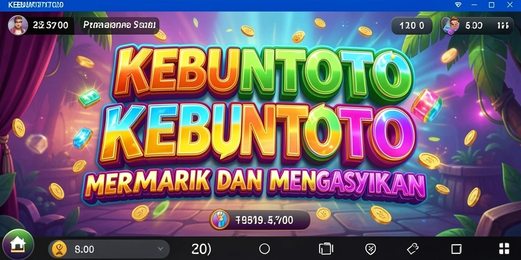 Tampilan layar permainan slot KEBUNTOTO yang penuh warna.