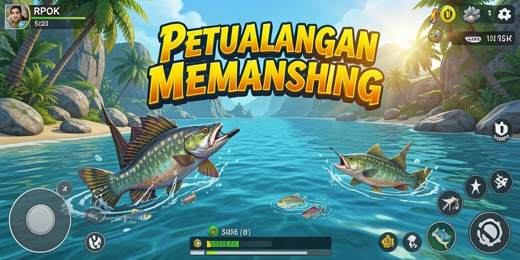 Tampilan gameplay menarik RPOK dengan suasana memancing yang realistis.