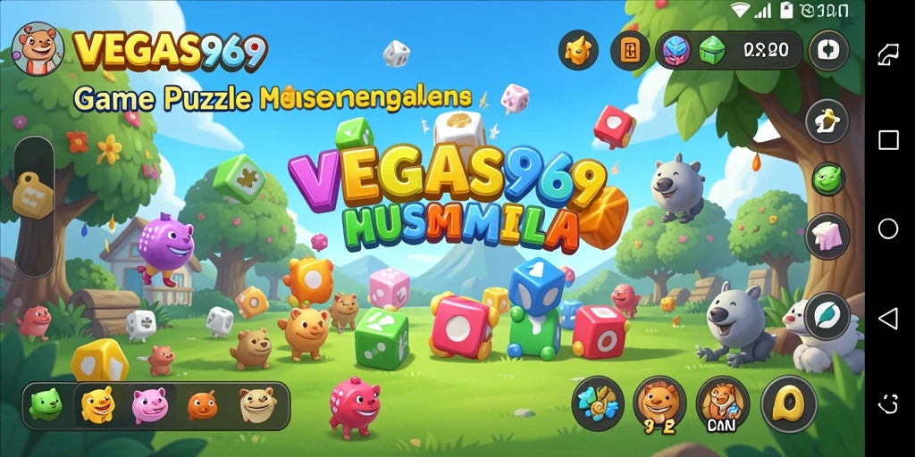 Screenshot utama VEGAS969 menampilkan gameplay puzzle yang seru dan menantang.